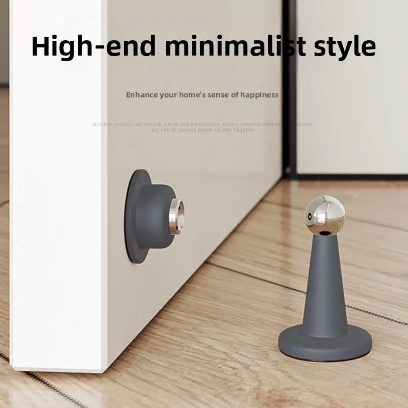 No-drill Door Stopper for Room Bedroom Door Fixed Wall Protection Anti-collision Household Silicone Strong Suction Floor Stopper