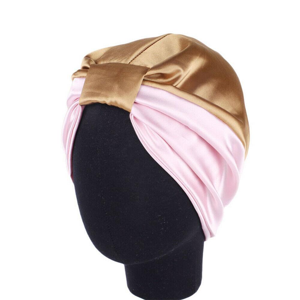 Fashion Silk Turban Bonnet For Women Satin Hat Stretch Headband Beanie Caps Scarf Bohemian Breathable Headwrap Hair Accessories