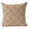 Retro Geometry Linen Pillowcase Car Office Seat Linen Cushion Cover Sitting Room Sofa Decorative Pillowcase 45*45Cm