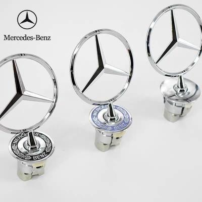 2025 Καυτό Για Benz 1τμχ 44mm 3D Μεταλλικό Μπλε Χρωμιο Αστέρι Καπό Λογότυπο Σήμα για Mercedes Benz W202 W203 W204 W208 W210 W
