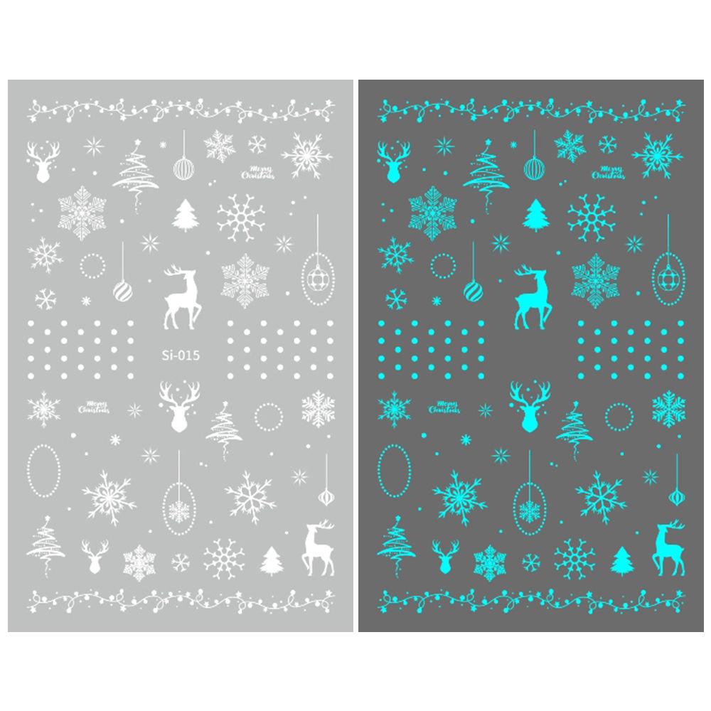 2026 Luminous Green & Blue Nail Stickers for Professional Salons - White-Enhancing Style