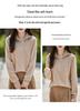 Women's Pure Wool Loose Fit Lapel Pullover Sweater - Versatile Semi-High Neck Knitwear for Autumn/Winter.