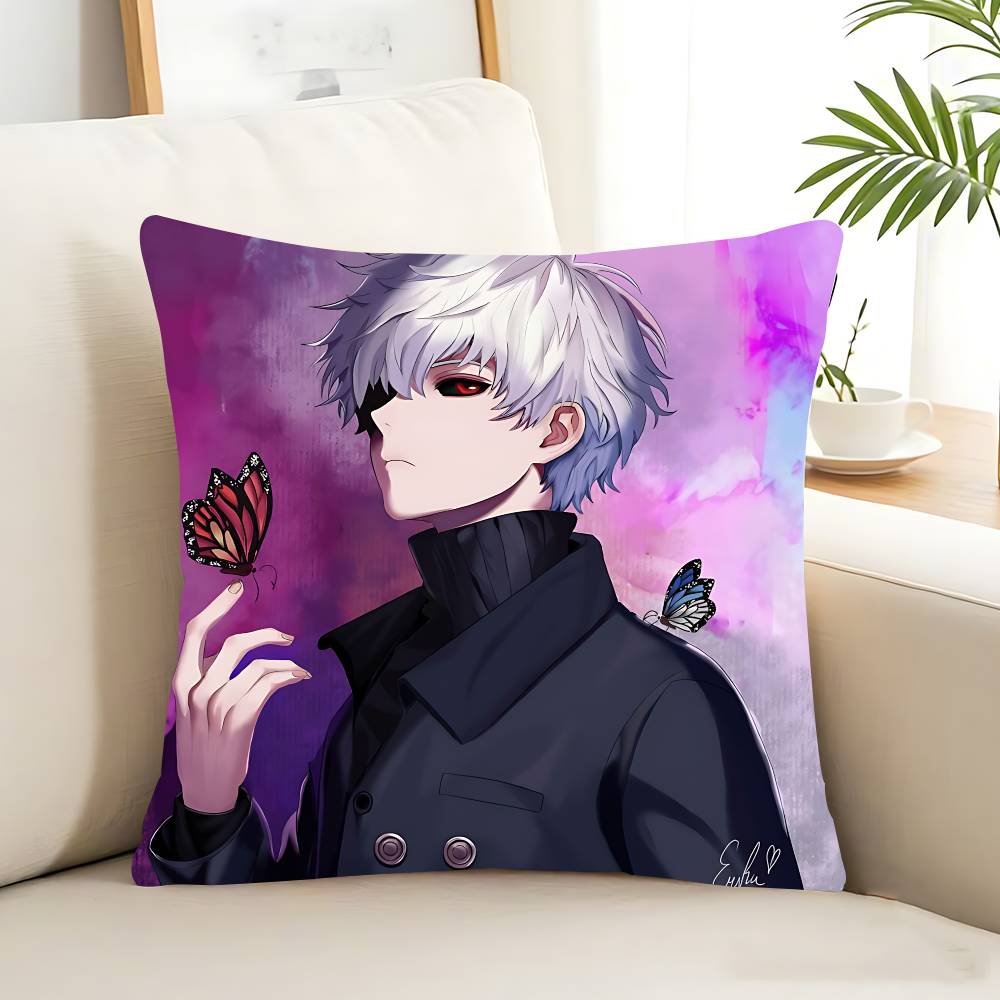 Tokyo Anime Ghoul Pillow Case Removable Washable Cushion Cover – All-Season Soft Linen
