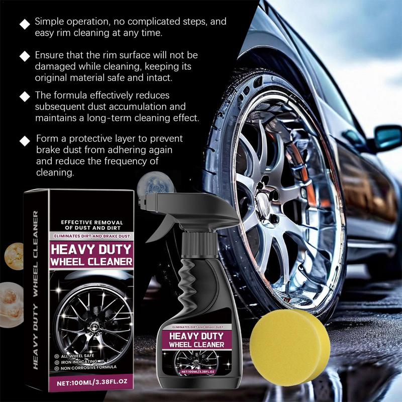 Wheel Cleaner Spray 100ml Long Lasting Wheel Tire Cleaner Spray Auto Tire Cleaning Tools Polishing Car Detailing Rim Tire Auto