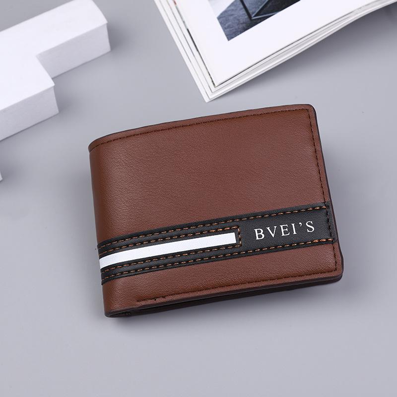 Men’s Leather Bifold Wallet RFID Blocking Short Wallet Slim Credit Card Holder ID Window Cash Pocket Casual Business Wallet