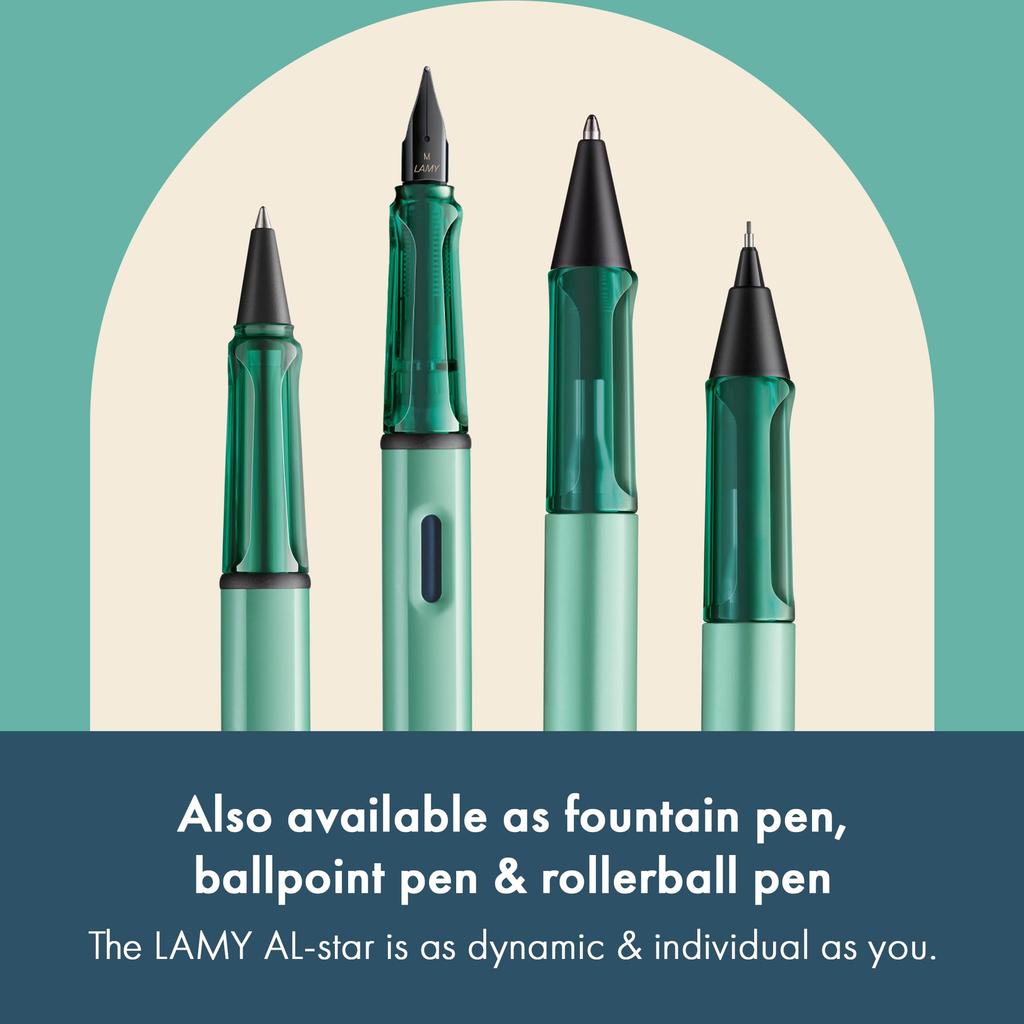 Lamy Mint Clear Mechanical Pencil with Ergonomic Grip and Lightweight Aluminum Body Includes LAMY M 41 Fine Tip Refill and Eraser Tip AL-star - -