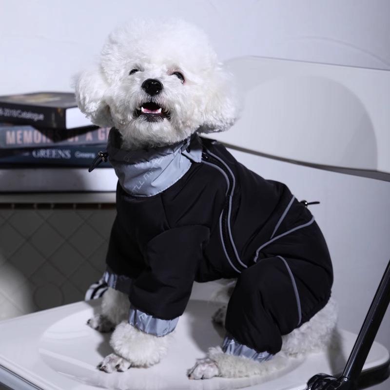 Winter Jacket for Small Dogs: Cozy Teddy Style, Four-Legged Design, Warm Cotton for Autumn & Winter