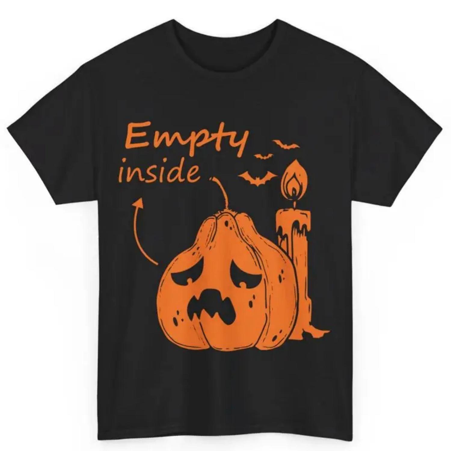 

Halloween Pumpkin Empty Inside Humor Cotton T Shirt XXXXXL чорний