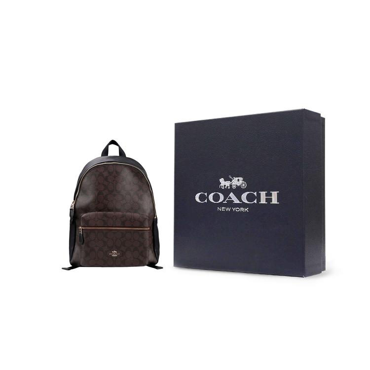 New COACH Charlie Canvas Backpack Large Size Women's Dark Brown 58314-IMAA8