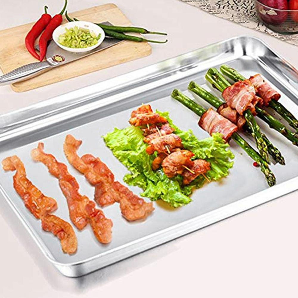 Clean Stainless Steel Dishes Cookie Home Cookware Bake Pans Baking Sheets Oven Tray Kitchen Steamer