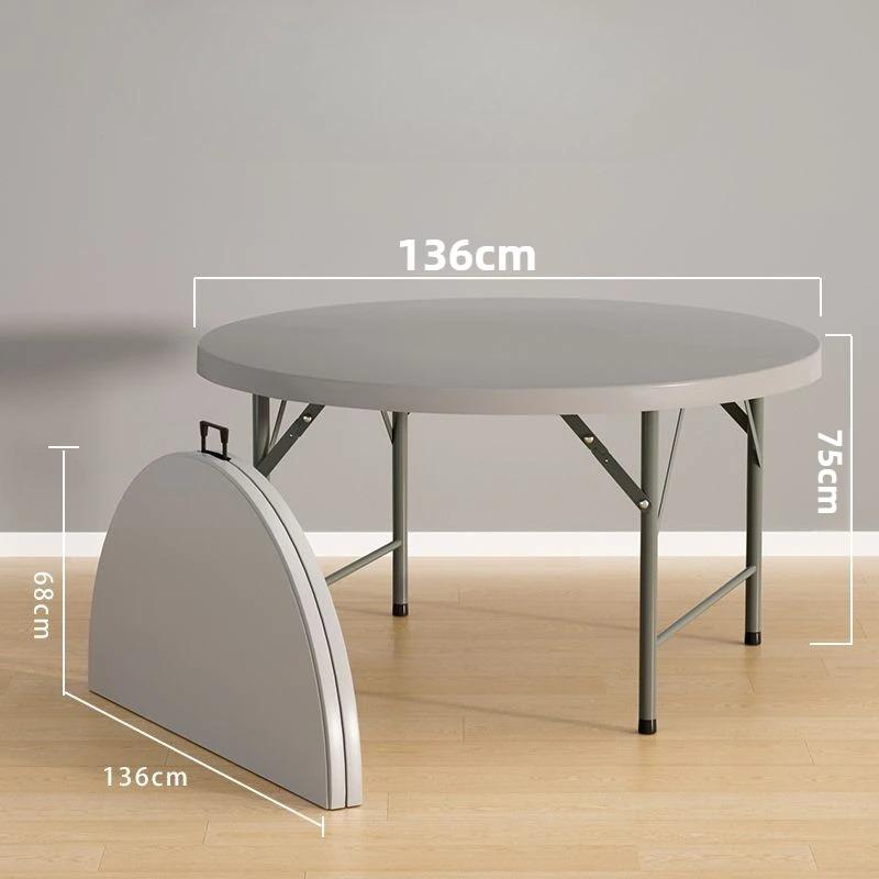 Folding Table Portable Dining Tables Elegant Simple Space Saves Round Table Economic Modern Plastic Foldable Tables Furniture