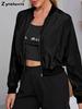 New Women's Short Flight Jacket Casual Blazer Small Brand Zipper Coat