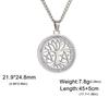 Tree of Life Clear Zircon Round Pendant Necklace Women Stainless Steel Gold Color Neck Chains Luxury Jewelry Wedding Gift