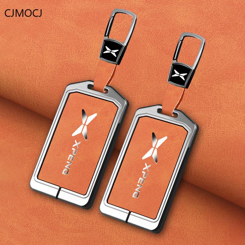 Housse de clé Premium en alliage de zinc pour Xpeng P7/G9/G3I/P5/G6 - Coque de clé protectrice Chaîne de sac à clé