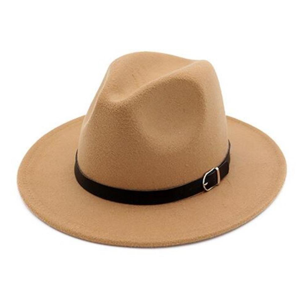 Formal Occasion British Fedora Hat Solid Color Woolen Hats Winter Felt Hats  Autumn and Winter