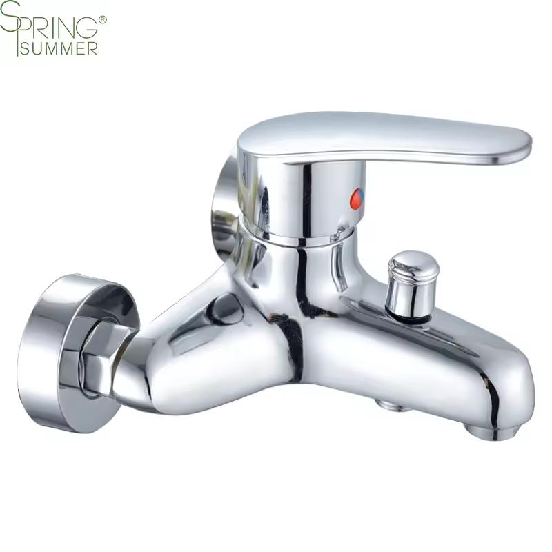Polished Chrome Single Handle Thermostatic Bath Shower Mixer Tap Set Rain Spray Pattern with Ceramic Valve Core Bathroom Faucets