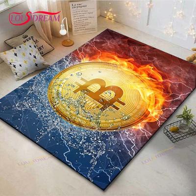 Heet Exclusief 3D Bitcoin BCT Bedrukt Tapijt Buitentapijt Vloerkleed Antislip Tapijt Slaapkamer Decoratie Tapijt voor Kamer Cadeau