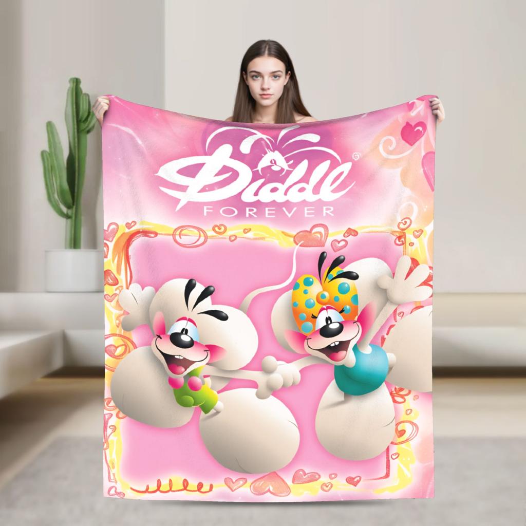 Christmas Diddl Super Soft Blankets  Travel Plush Throw Blanket Funny Living Room Flannel Bedspread Sofa Bed Cover