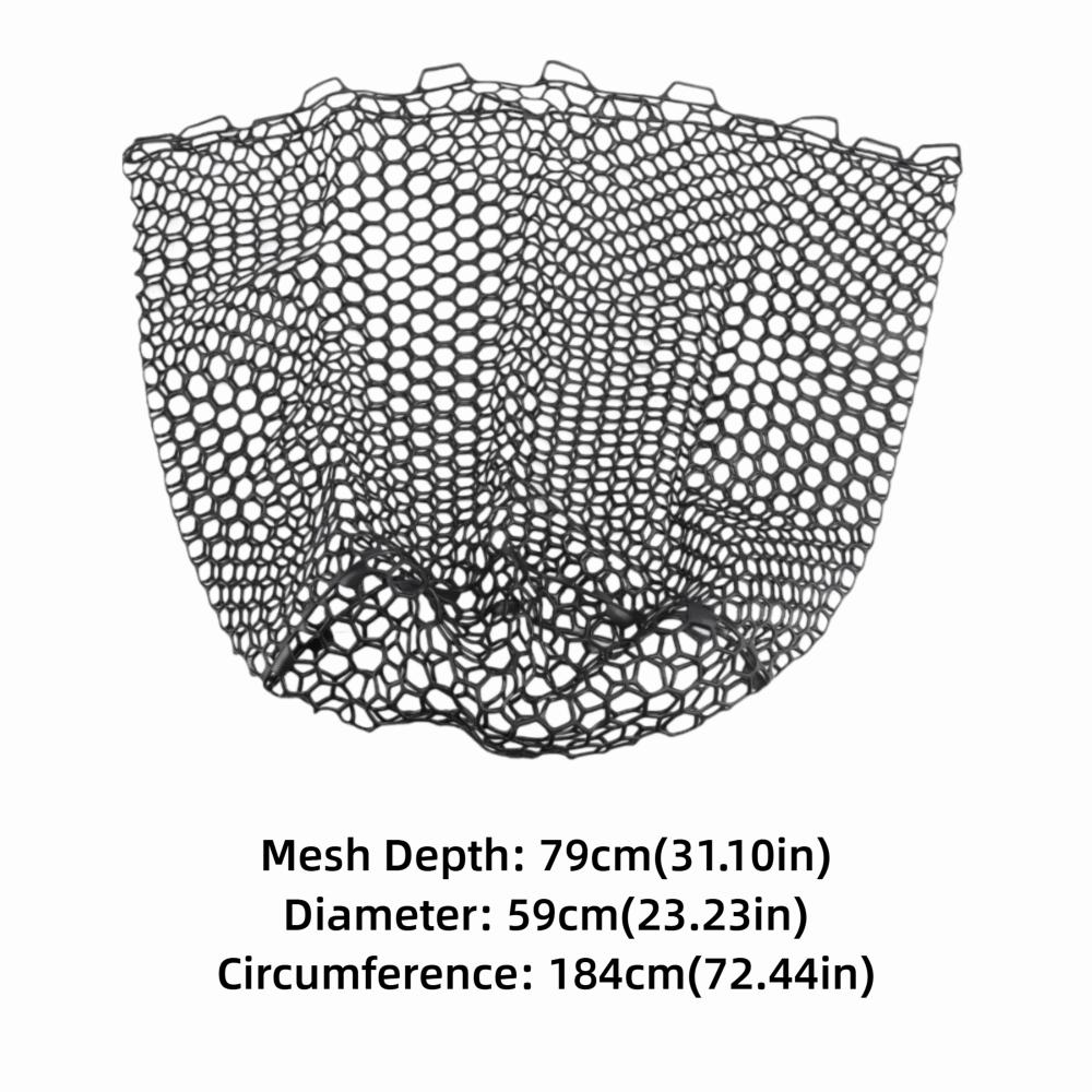 59cm Diameter Fishing Replacement Net PVC Fishing Landing Mesh  Freshwater Saltwater