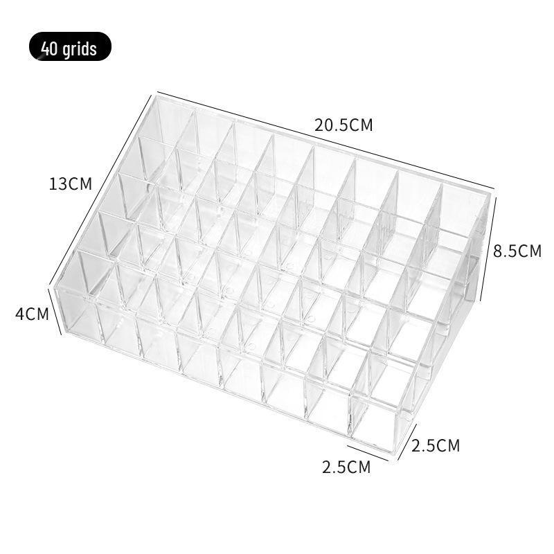 Transparent Non-Acrylic Lipstick Organizer for Desktop - Small Lip Gloss Holder with Grid Design