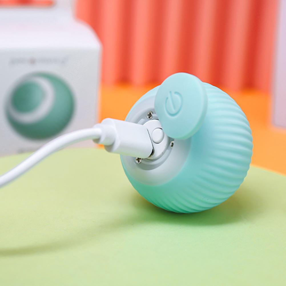 Interactive Cat Toys Balls USB Rechargeable Pet Toy Automatic Cat Ball with LED Light Kitten Toys