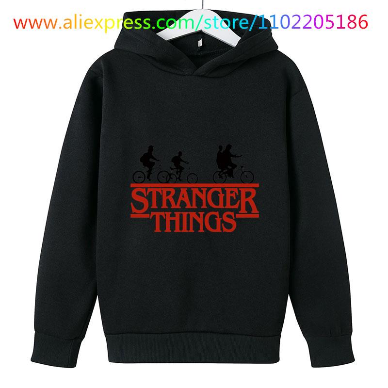 MINISO 2025 kinderkleding Club Sweatshirts 4-14 Jaar Kinderen Baby Meisjes Populair Stranger Things 5 hoodie Bedrukte Hoodies Lange Mouwen Kinder Tops 150