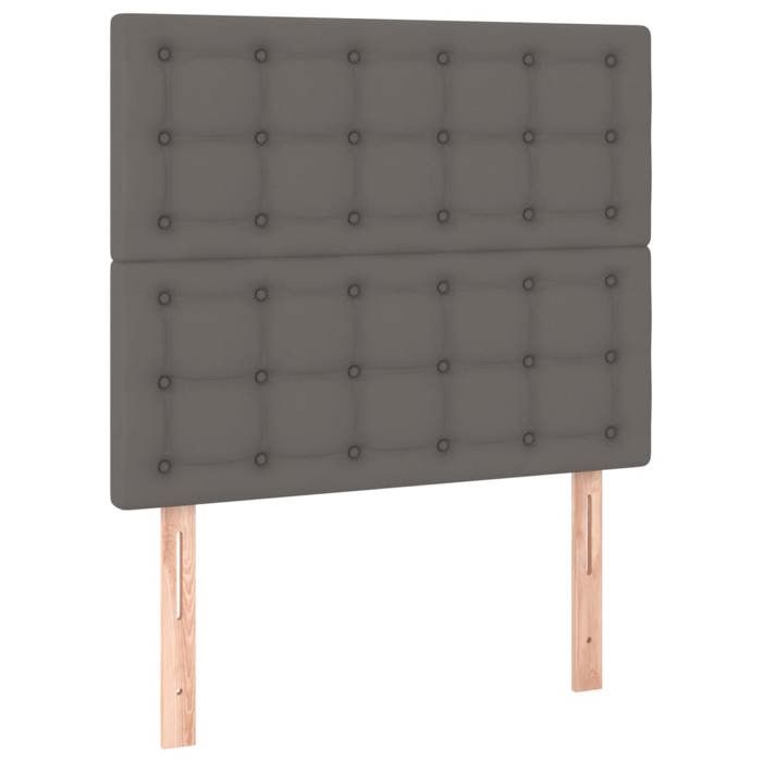 Tête de lit à LED - MAISON EXCLUSIVE - 80x5x118/128 cm - Similicuir gris - Hauteur réglable - LED USB