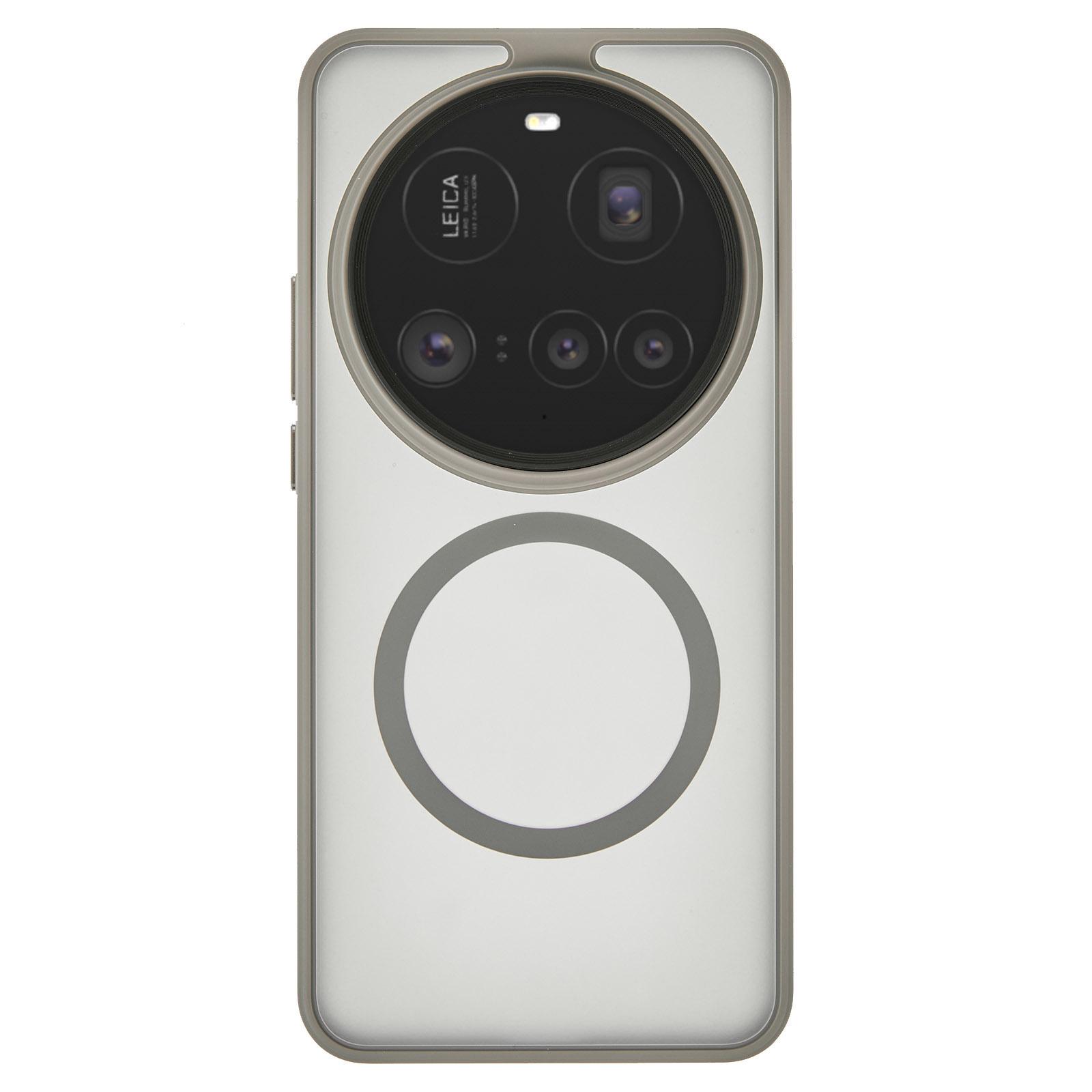 

Для Xiaomi 15 Ultra Магнітний чохол Протиударний TPU+PC Задня кришка телефону з металевими кнопками Titanium Grey