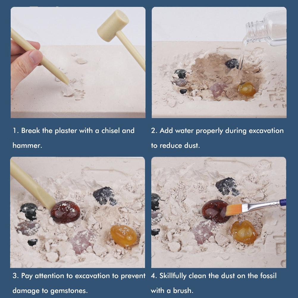 Minerals Digging Set Toy Rocks and Fossils DIY Kit with 15 Gemestones Geology Stones Gift for