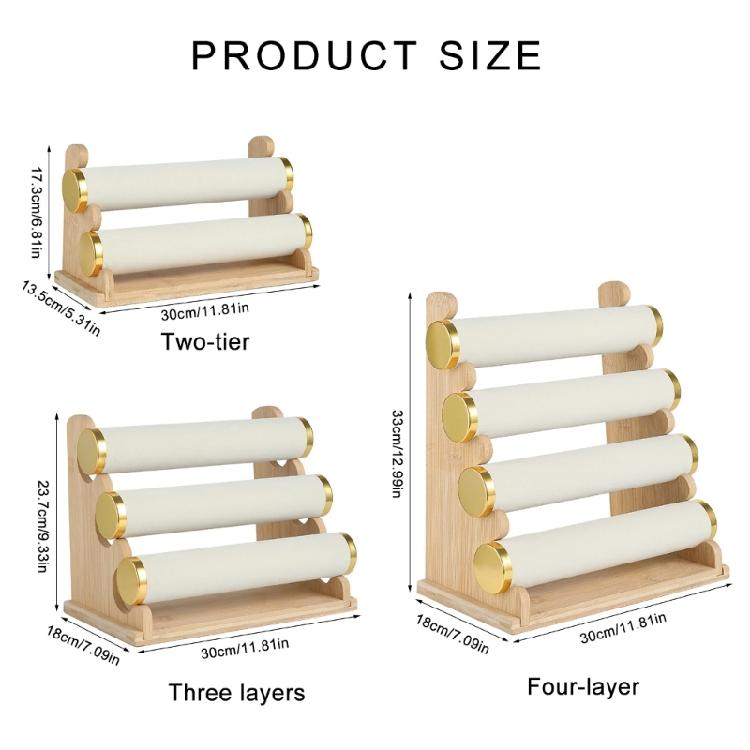 Detachable Tiered Rack Bracelets and Bangles Storage Shelf Bamboo Jewelry Display Stand for Retail and Exhibitions