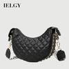 Ladies Wide Shoulder Strap Messenger Bag Diamond Embroidered Chain Shoulder Dumpling Bag