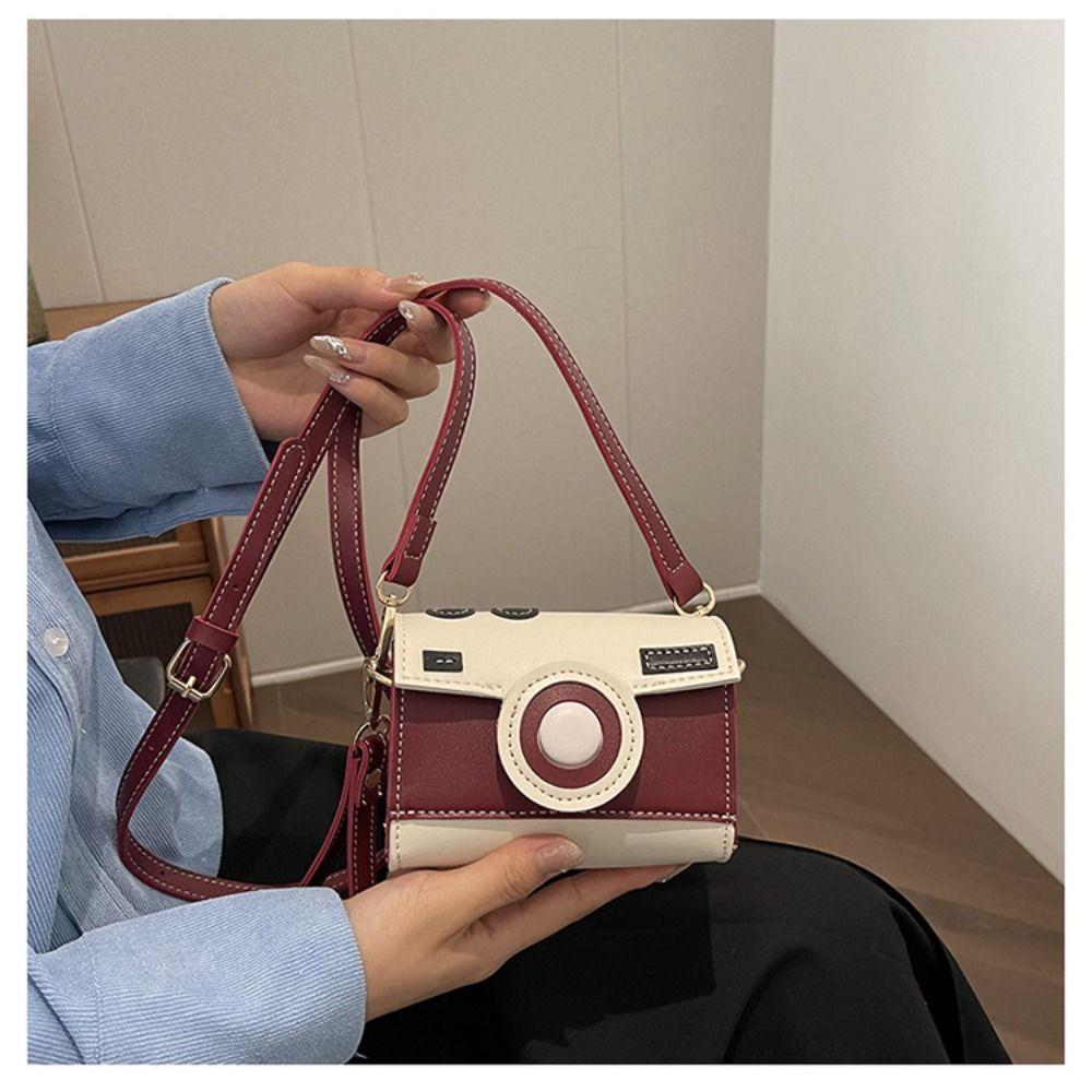 Cartoon Small Square Bag PU Box Bag Portable Camera Bag Women
