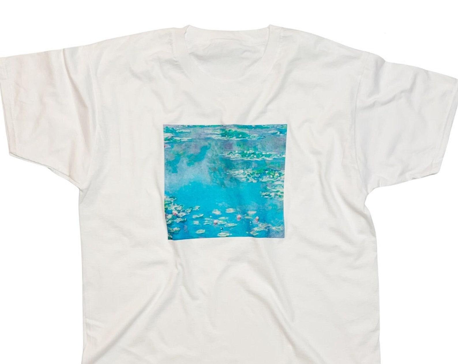 Claude Monet Water Lilies T-Shirt Famous Vintage Floral Art Print 2XL