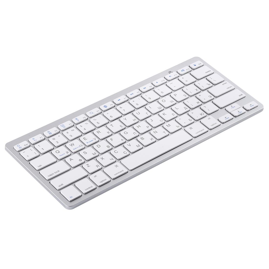 

Ultra-Slim Wireless Bluetooth-compatible Keyboard (Russian Language) for Android Windows iOS Silver