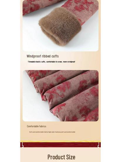 Warm Fleece-Lined Cotton Jacket for 70-Year-Old Women Grandma Tang Style
