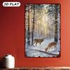 Vintage Winter Deer Metal Wall Art 8x12 Rustic Snow Scene 6 Deer for Home Café Christmas Decor