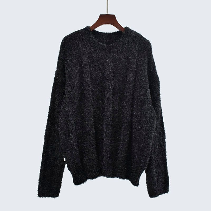 Autumn and Winter Round Neck Loose Idle Style Temperament Slimming Long Sleeve Pullover Thick Soft Glutinous Knitted Bottoming Shirt Women