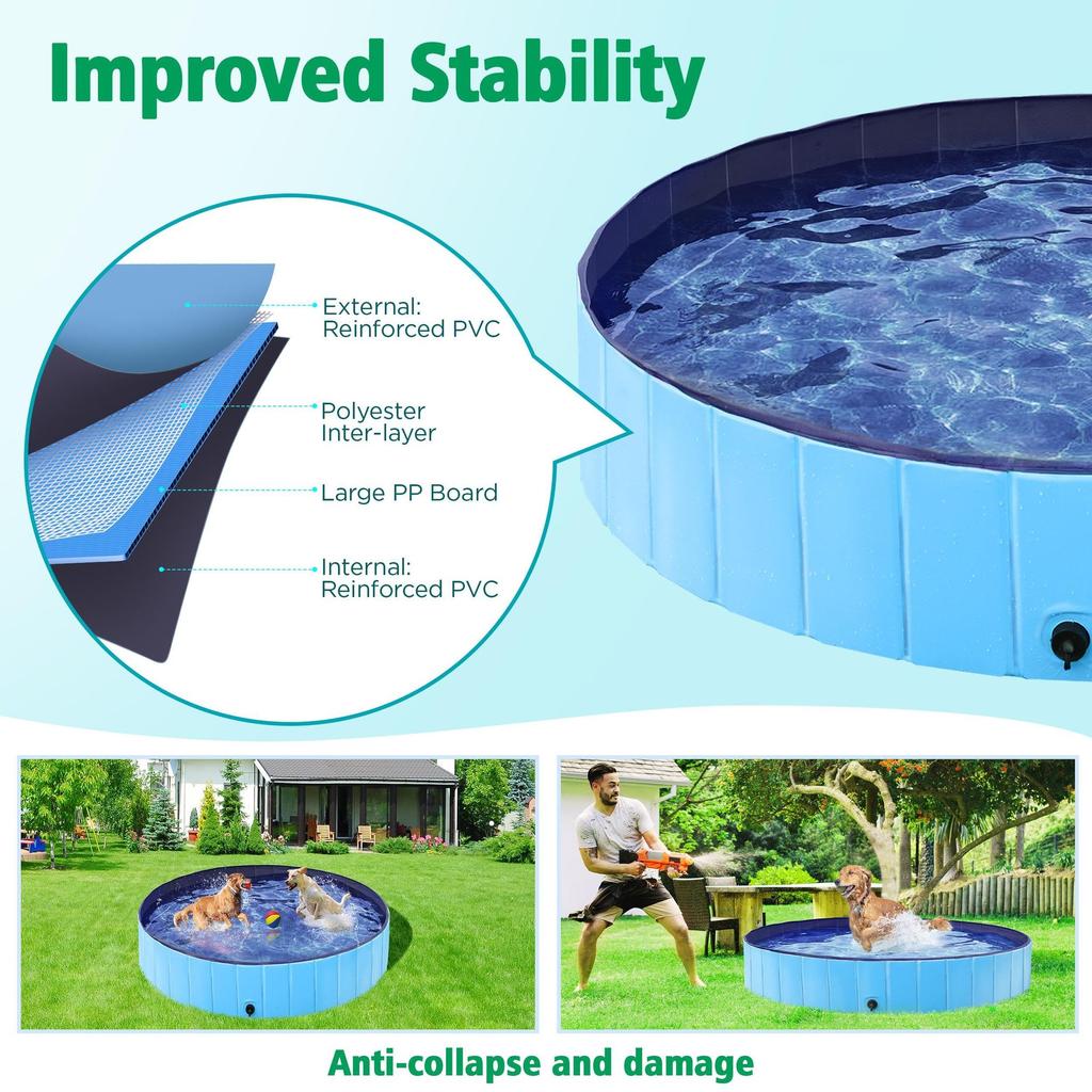 Bath Tub Folding Portable Pet Pool Dog Care Outdoor Play Tub Cleaning Pool
