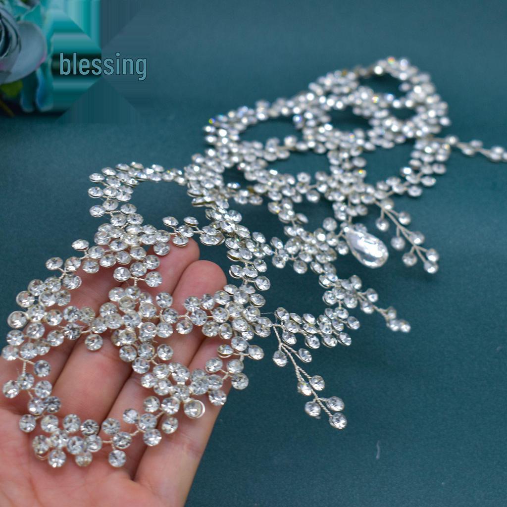 Handmade Rhinestone Bridal Forehead Chain Headband - Elegant Updo Accessory