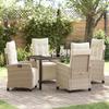 VidaXL 5-piece Beige Poly Rattan Garden Dining Set 3380444