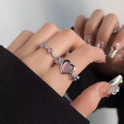 Zarter rosa offener Love-Ring – schickes, luxuriöses Design für Frauen