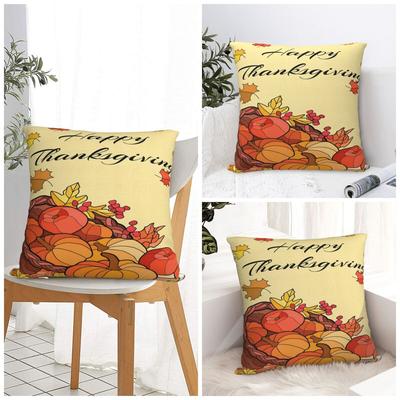 Happy Thanksgiving Day Pillow Case Cushion Cover Square Graphic Pillow Cover Fashion Pillowcases For Sofa Home Decorative
