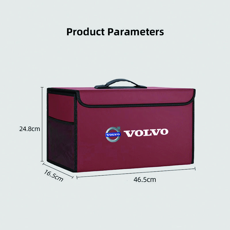 Quality Leather Car Organizer Foldable Auto Trunk Storage Box For Volvo ES90 EC40 EX40 EM90 XC90 V90 V60 XC60 V40 S80 S60 S90 C4