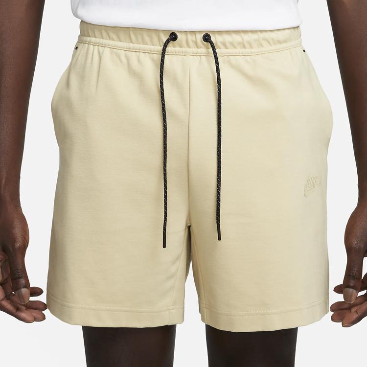 Nike Tech Fleece Lightweight Solid Color Drawstring Straight Leg Shorts Men shorts Yellow DX0828-783
