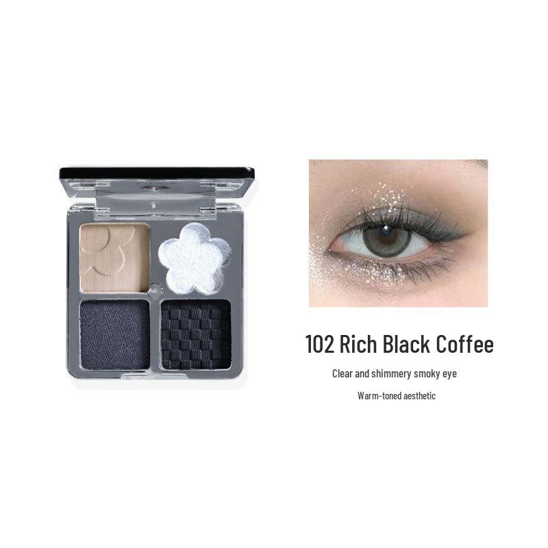 Makeup Biya Dreamy Haze Eyeshadow Palette: 4-Color Matte, Shimmer & Glitter