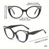 Women'S Vintage Cat Eye Reading Glasses - Clear Transparent PC Frame,Magnification, Full-Rim Design with Cleaning Cloth