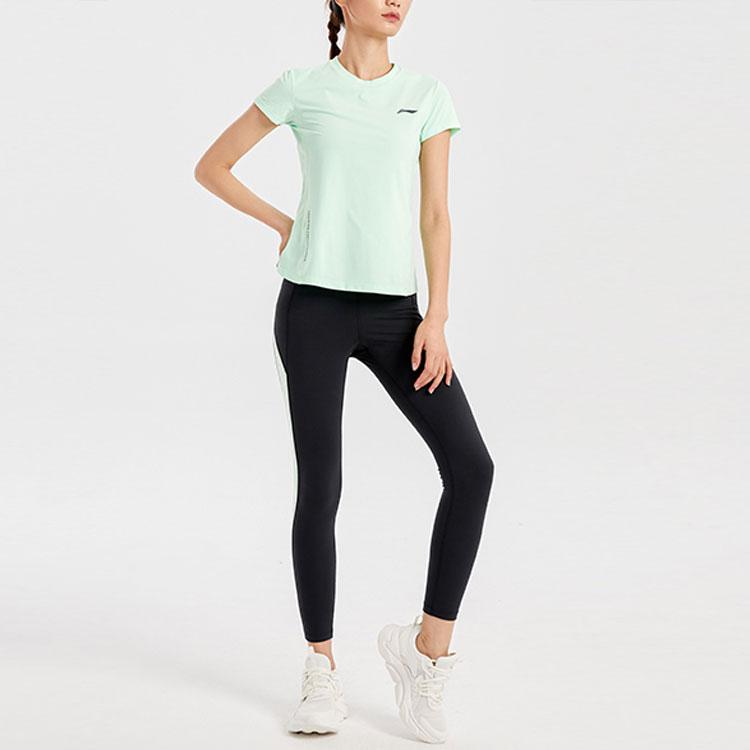 Li Ning Training Series Yoga Color Block Training Running Fitness Pants Women Pants Black AULR002-1