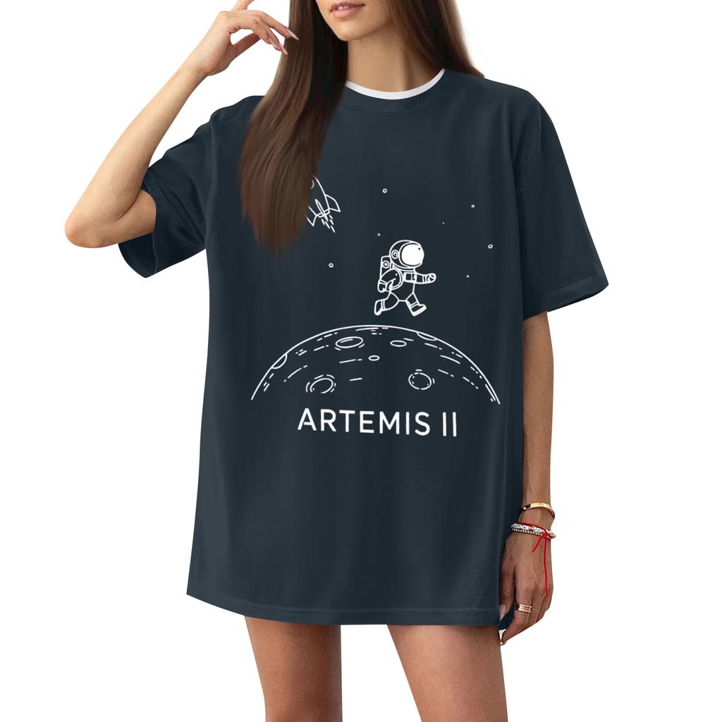 Women's Casual Printed T-Shirt Round Neck Pullover Short Sleeve Top