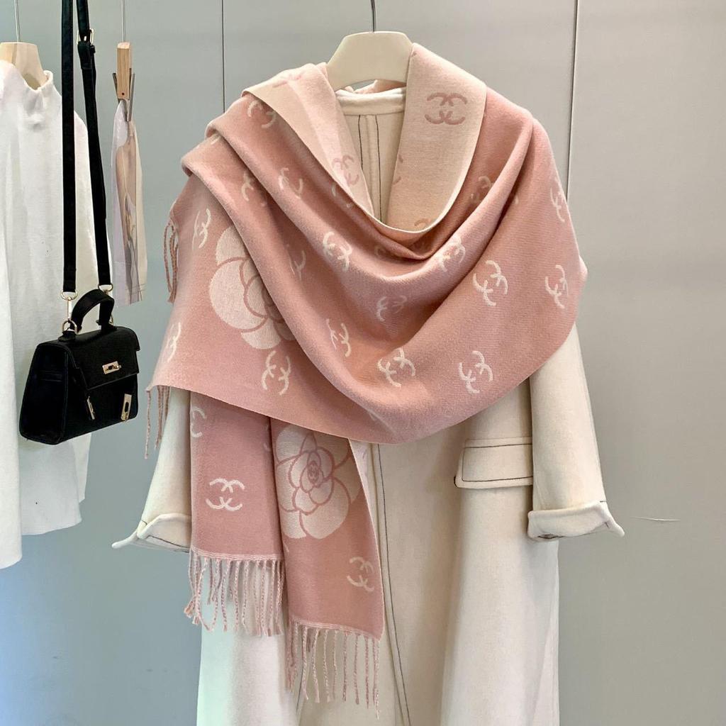 Women's Double-Sided Faux Cashmere Tassel Shawl - Warm, Thick High-End Autumn & Winter Scarf