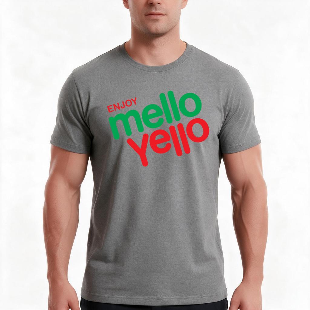 Enjoy Mello Yello Tshirt Summer Casual Cotton Tee Oversized Streetwear Tops Vintage Graphic Print Loose Fit Short Sleeve